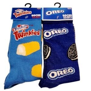 Novelty Crew‎ Socks Cookies and Twinkies Mens Size 6-12